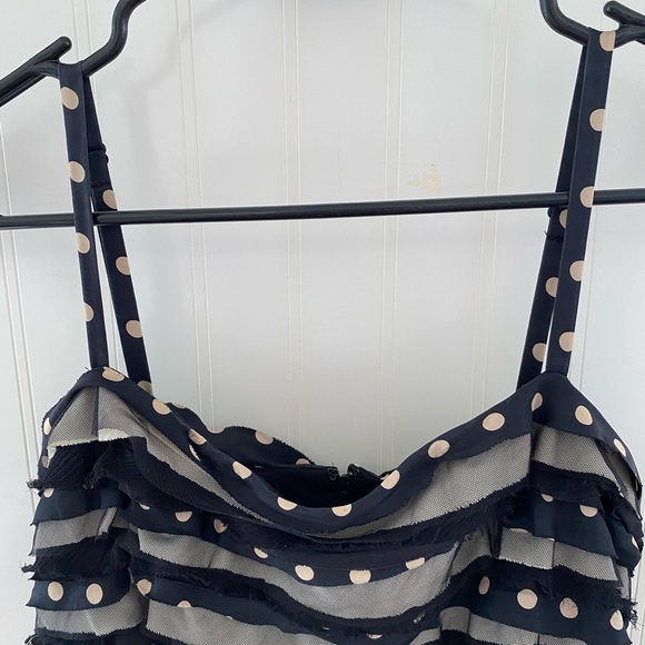 BCBGMaxAzria y2k Tulle Silk Polka Dot Dress Size 6 - Picture 3 of 4